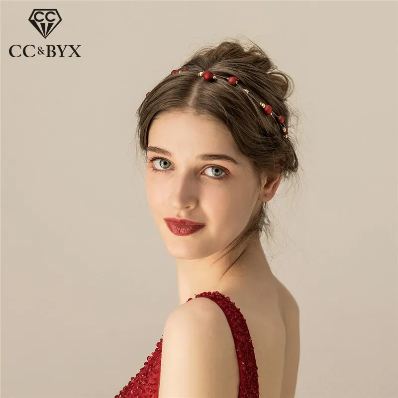 Свадебные украшения CC ободки для волос серьги 2 шт. свадебные аксессуары с