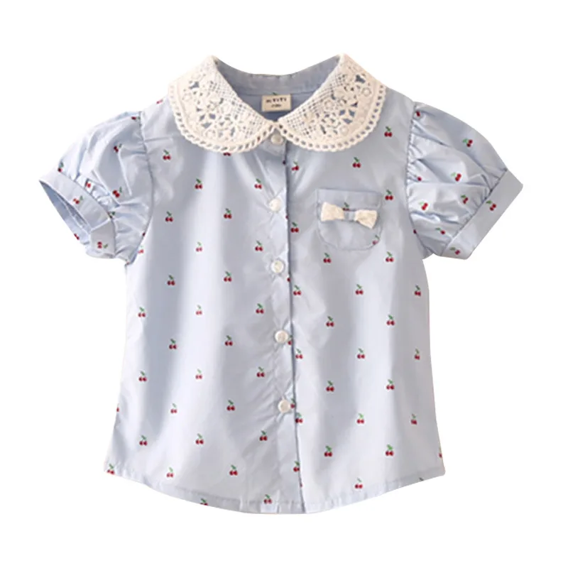 2018 Летняя женская детская блузка с коротким рукавом|child shirt|kids shirtsshirt girls kids |
