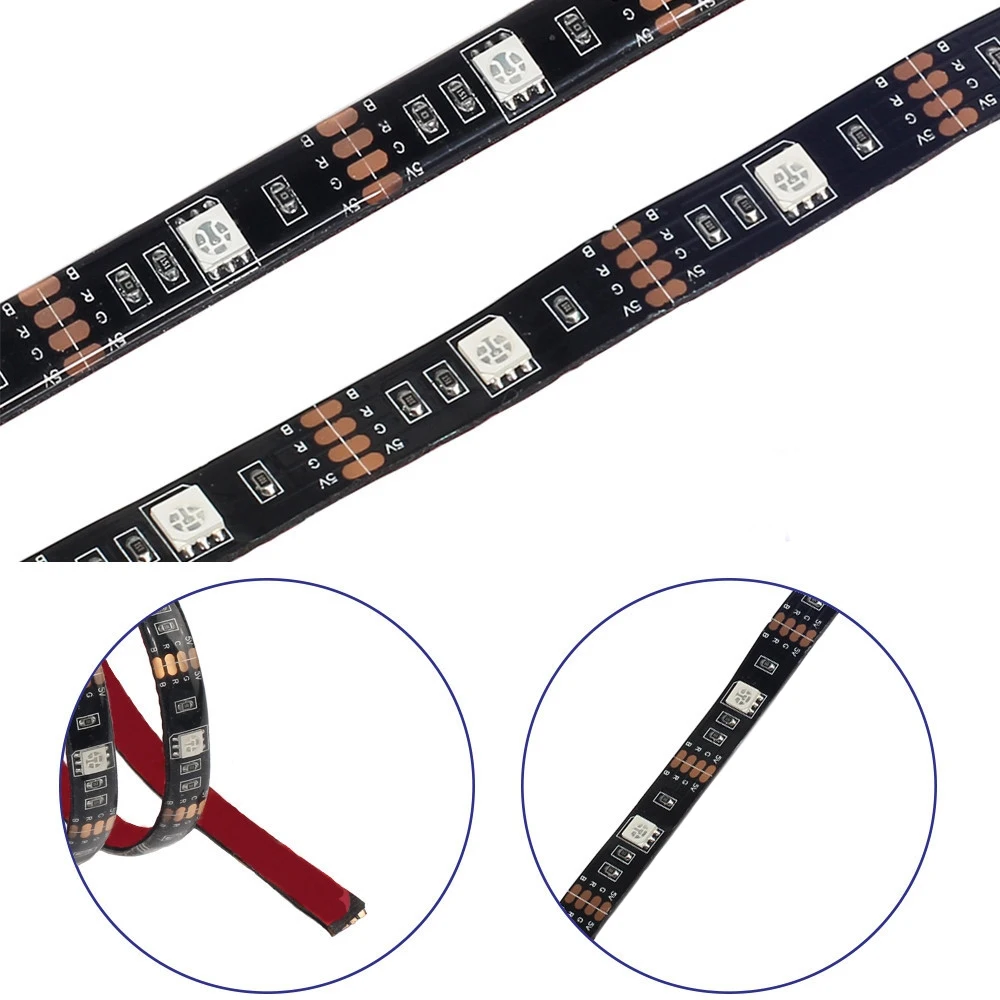 SHGO-Tv Led Backlight 5V Usb Power Supply Rgb Strip Light 5050 Waterproof 1M + Controller For Desktop Pc Bias Lighting | Освещение
