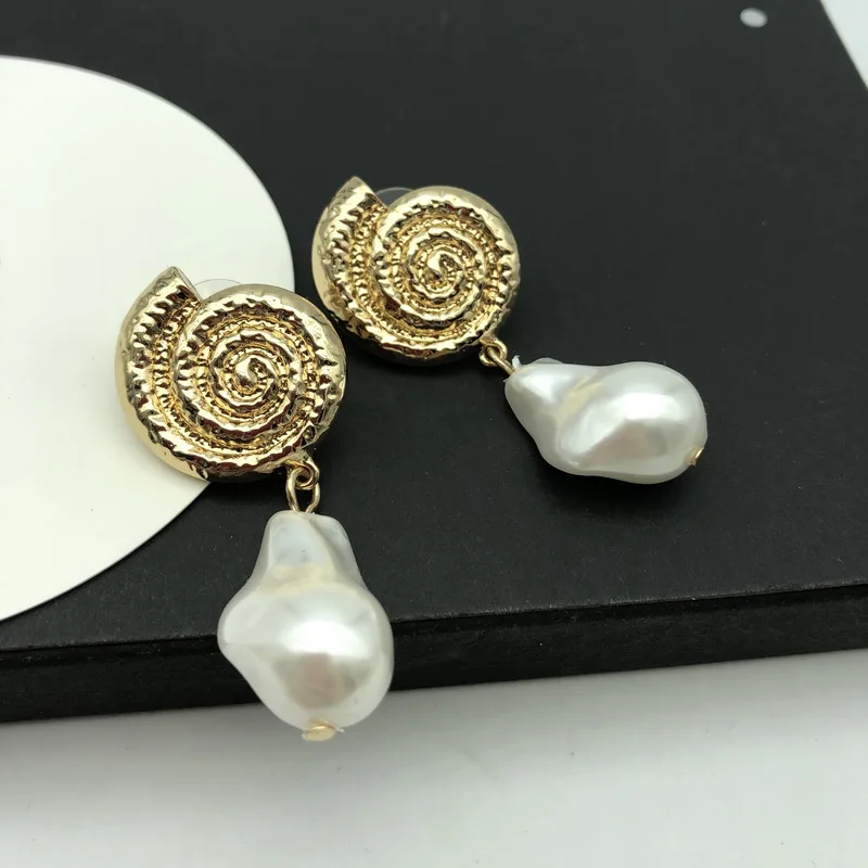 F.J4Z популярные серьги с искусственным жемчугом подвески из сплава женские