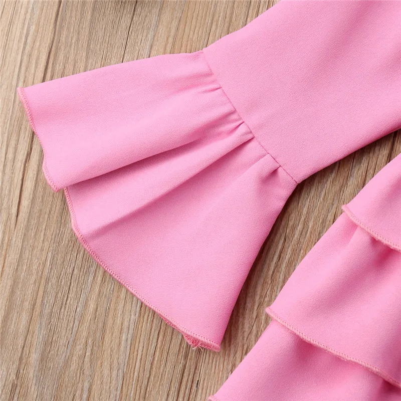 Newest 2019 Princess Toddler Kids Baby Girls Ruffle Party Autumn Winter Long Sleeve Wedding Pageant Dress | Детская одежда и обувь