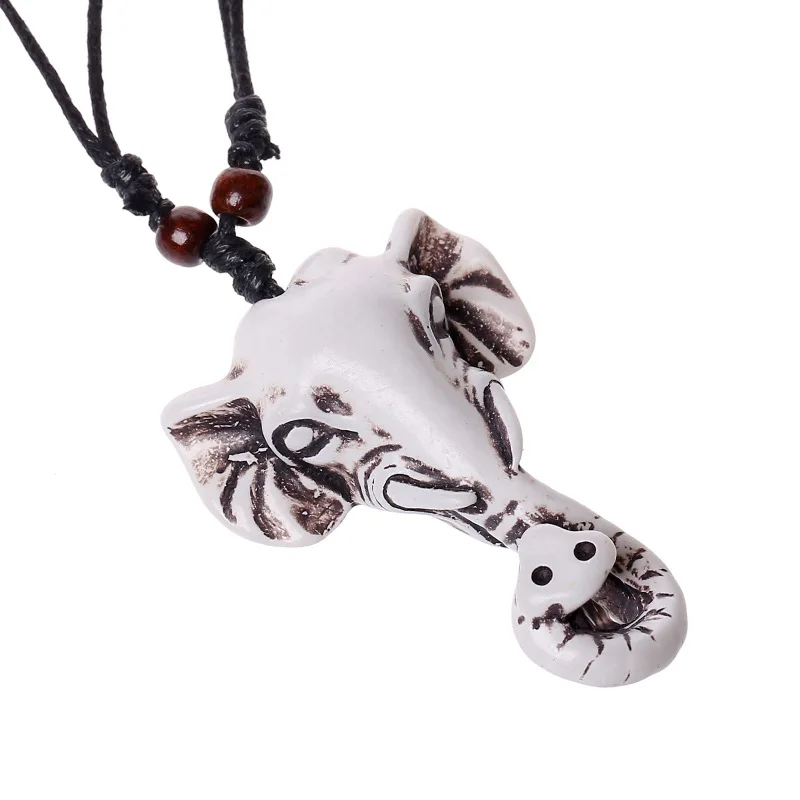 DoreenBeads модное ожерелье с подвеской Серебряный слон черная цепочка вощеной