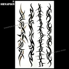 SHNAPIGN черный длинный шипы временный боди арт флэш-стикер татуировки 10*17 см водонепроницаемый хна поддельный Автомобиль Стайлинг стикер татуировки на стену