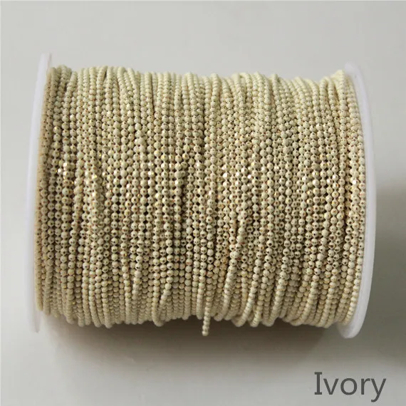 ivory (Y58) 1 рулон шариковой мерцающей цепи на латуни, 21 цвет, 1,5 мм браслет ожерелье шар цепь, кисточка цепь, анти-тарнихи, высокое качество 100 ярдов - Цвет: ivory (Y58)