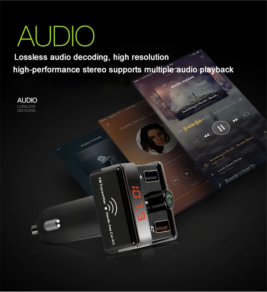 Автомобильный MP3 Bluetooth плеер двойной USB автомобильный MP3 FM передатчик поддержка чтения карты чтения U диск автомобильный передатчик Bluetooth A7