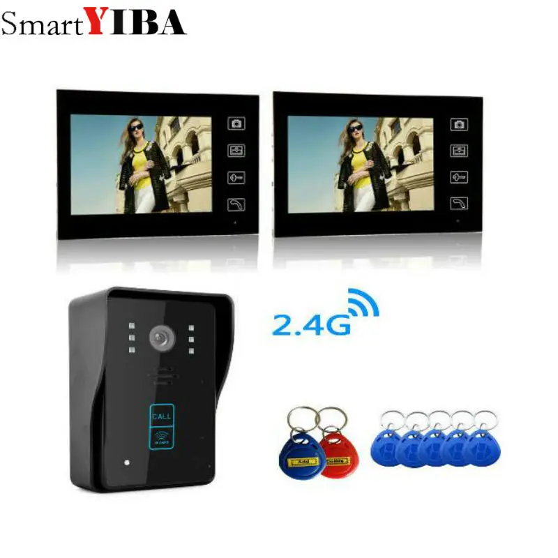 SmartYIBA 2 4G 7 &quotTFT беспроводной видеодомофон домофон дверной звонок домашняя камера