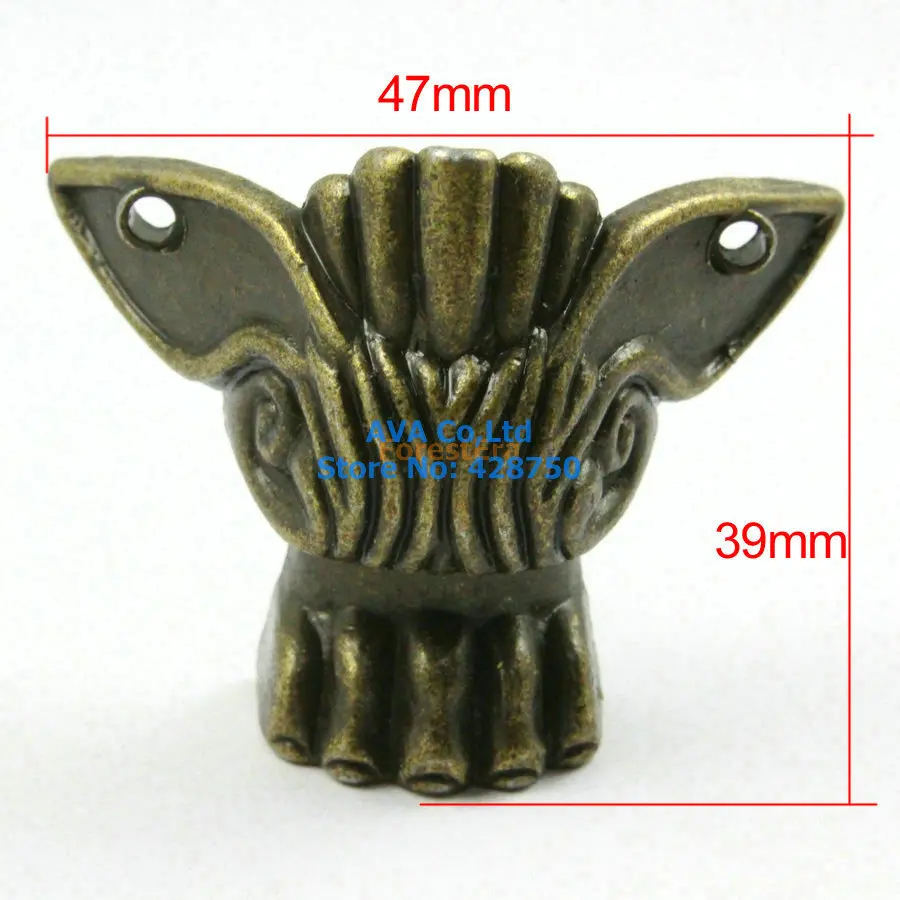 4 шт. античная латунь ювелирные изделия ножки для ящика Ящик животных ноги 47x39mm |