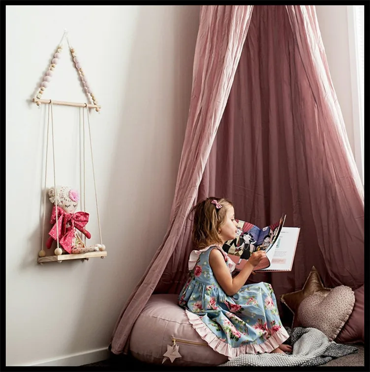 Детская двухслойная настенная полка в скандинавском стиле с бусинами | Дом и сад