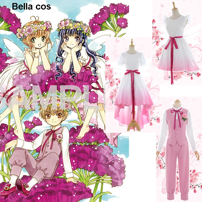 Карточка captor SAKURA DAI DOUJI TOMOYO Li Syaoran косплей костюм цветок платье феи карнавальный