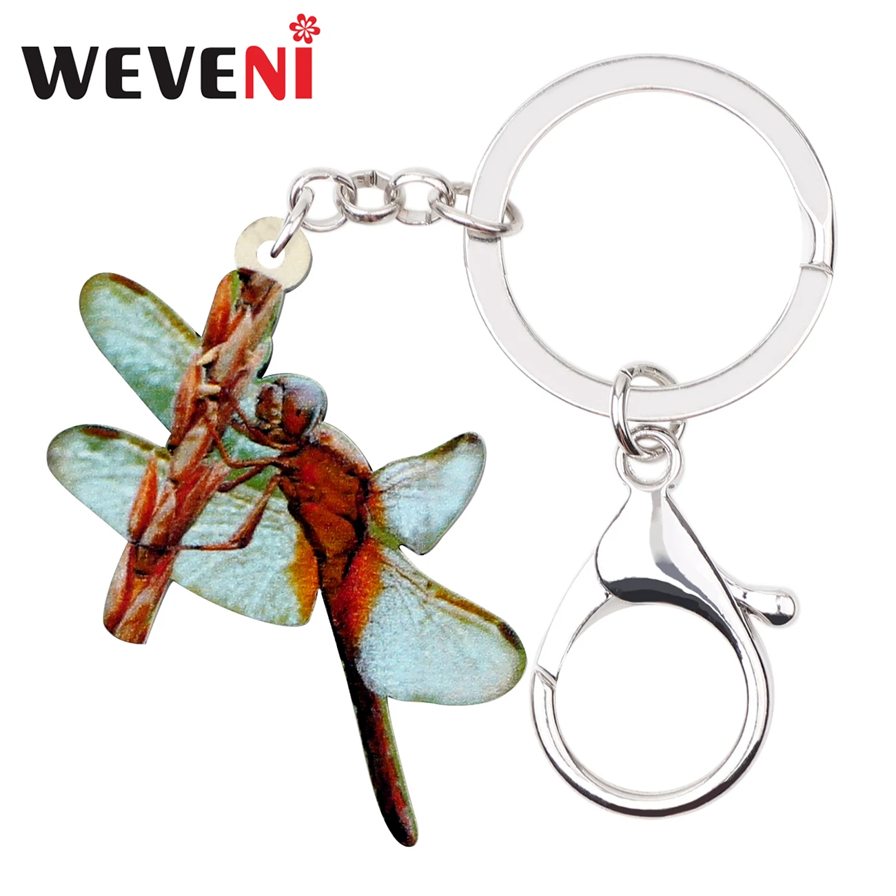 WEVENI акриловые Стрекоза насекомых брелок брелки кольца животных подарок