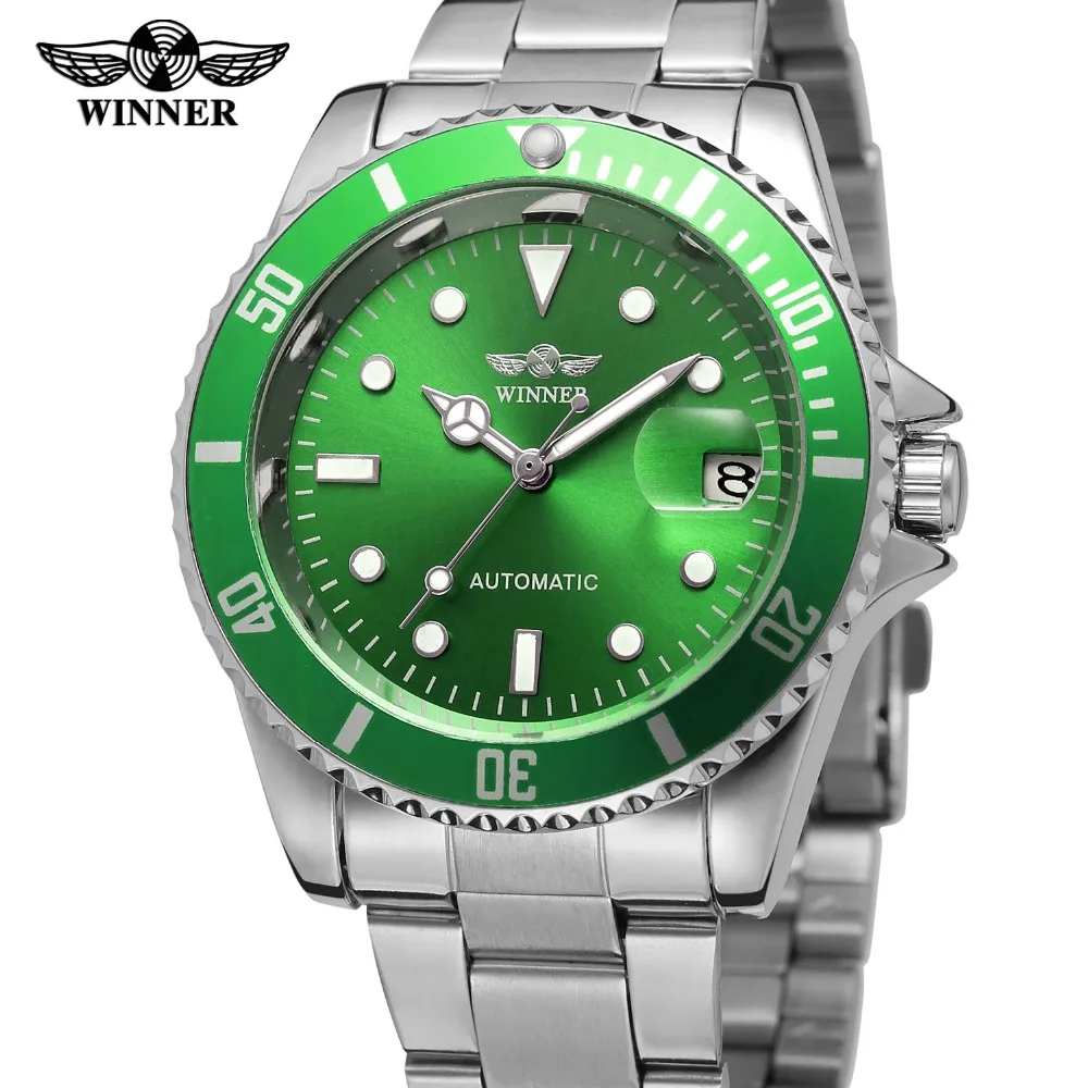 Мужские часы в горошек винтажные автоматические с браслетом из нержавеющей