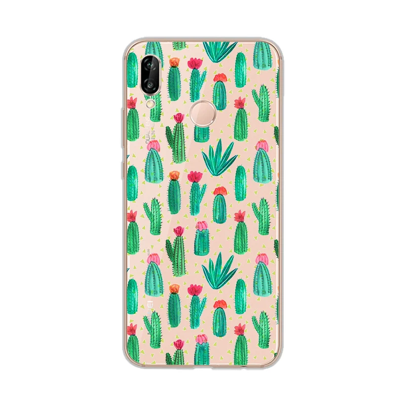 ciciber Phone Cases for Huawei P20 P8 P9 P10 Mate 20 10 9 Lite 2017 X Pro Soft TPU Back Cover P Smart 2019 Cactus |