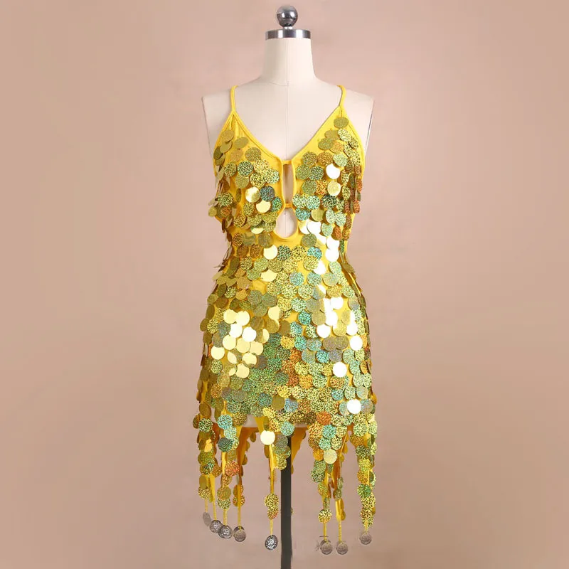 FestivalQueen, женское платье с блестками и кисточками,, открытая спина, для ночного клуба, певица, для сцены, для шоу, костюмы, сексуальные платья до колен