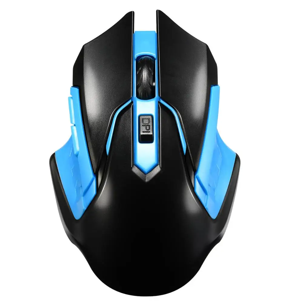 Blue 3D Cool 2,4 GHz оптическая беспроводная мышь 1200 dpi 6 клавиш Игровые Мыши для компьютера 10 метров пластиковая синяя черная беспроводная мышь - Цвет: Blue
