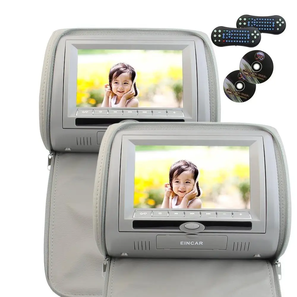 2x7 &quotСерый Цвет цифровой экран пара 2 подголовник автомобиля монитор Подушка