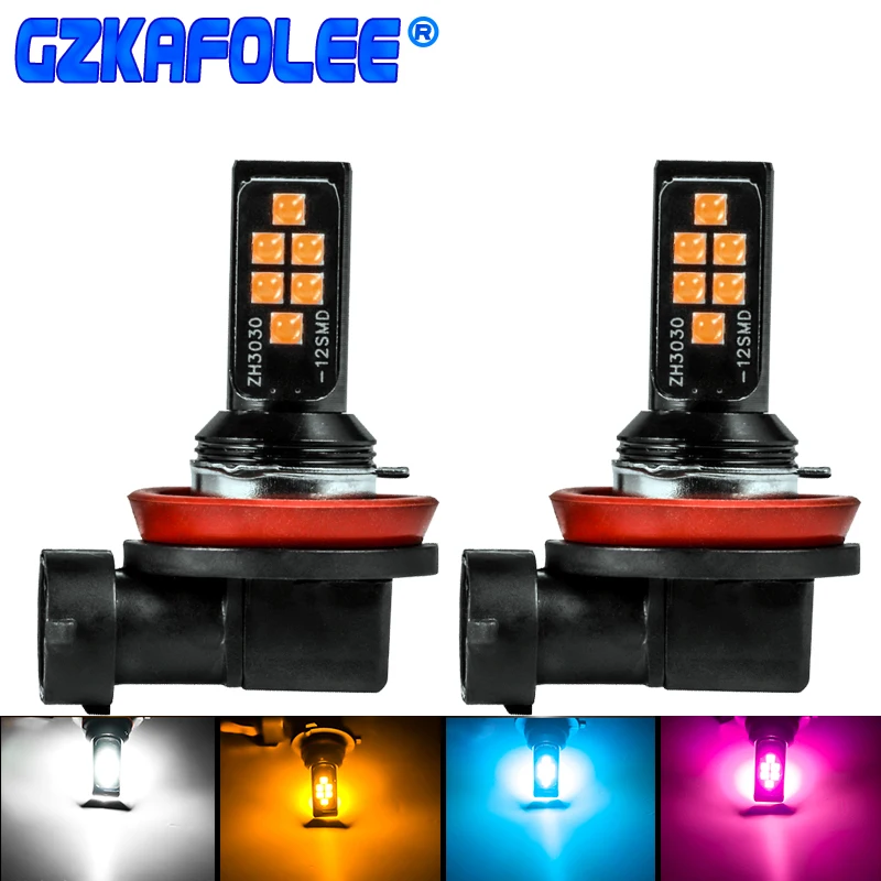 GZKAFOLEE 2xpcs H11 светодиодный лампочка 12В 3030SMD Противотуманные фары Дневные Фары