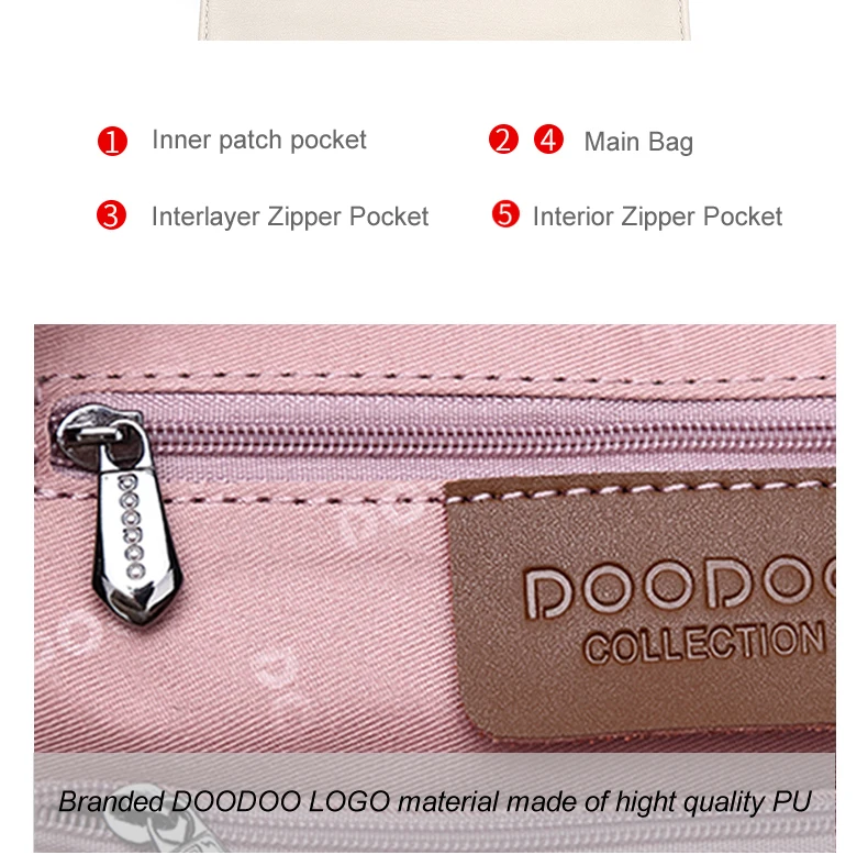 Бренд Doodoo модный рюкзак Mochila Feminina женская сумка из искусственной кожи набор рюкзаков с замком дизайн сумки новейшая задняя упаковка