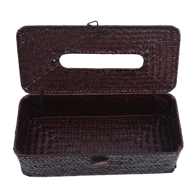 Pastoral Style Rectangular Straw Tissue Box Napkin Holder Paper Storage Holders Car Boxes |
