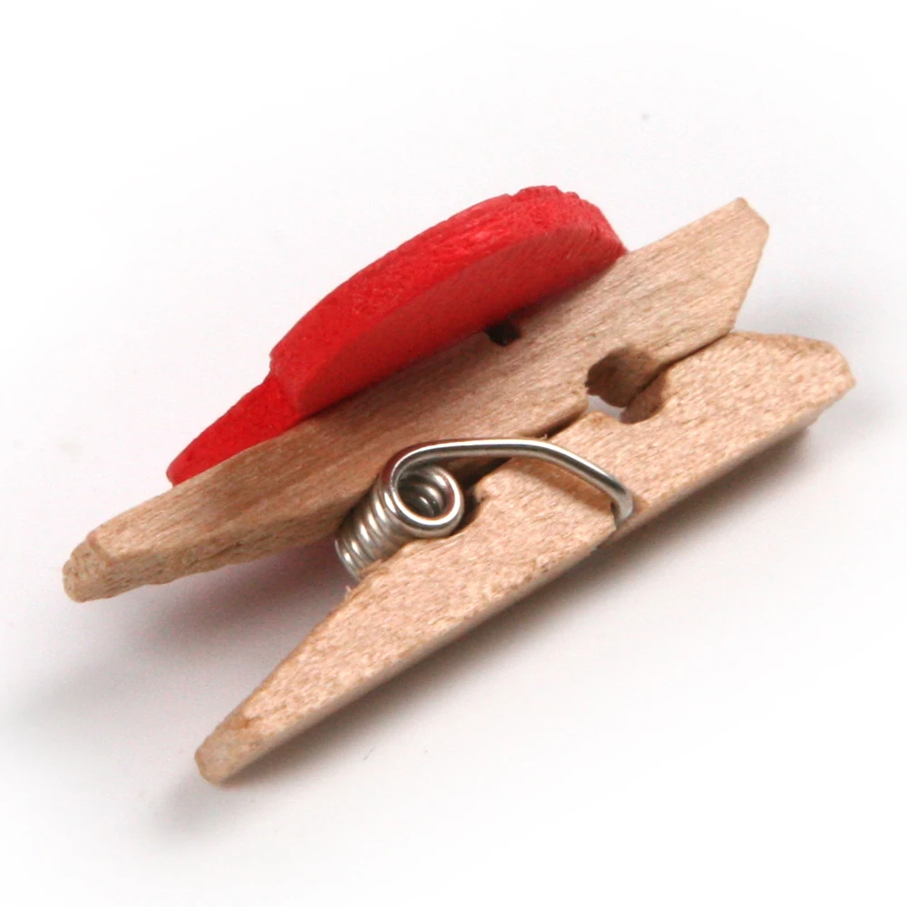 100 шт. милые деревянные сердечки мини клипсы для прищепки DIy Держатели фото бумаги