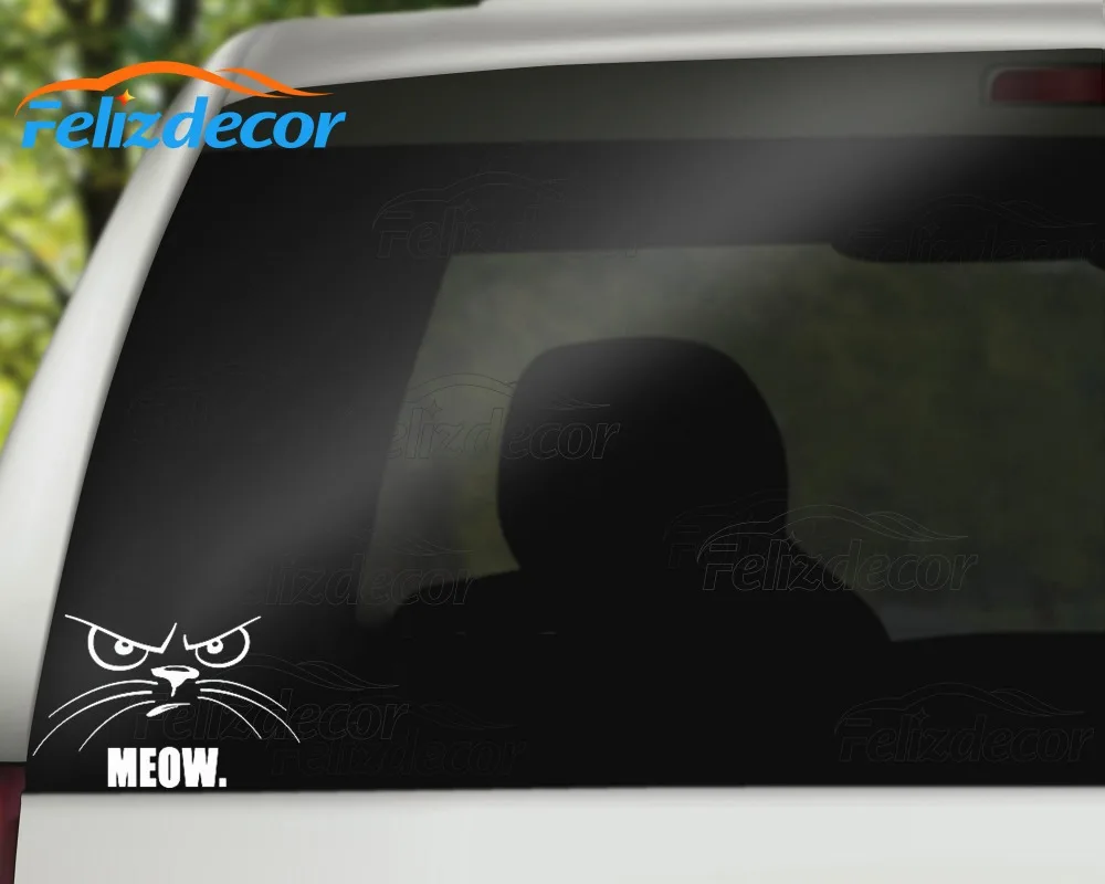 Виниловые наклейки на автомобиль с изображением кошек и мяуков декоративные