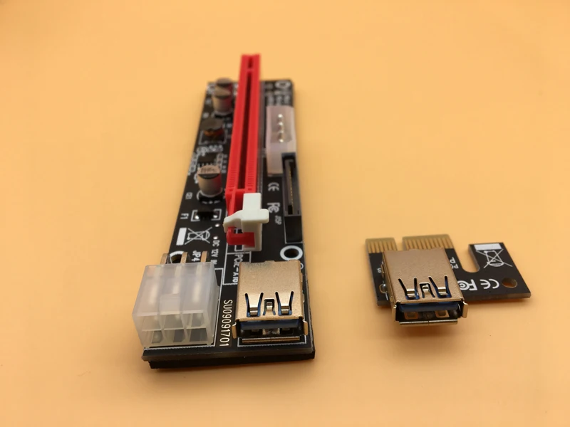 3 в 1 60 см PCI Express E 1X к 16X расширитель переходника PCIE адаптер USB3.0 кабель SATA 4Pin 6Pin блок