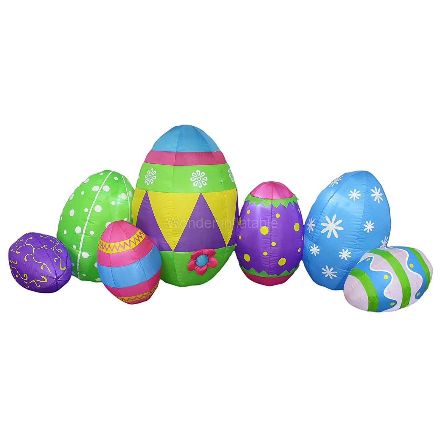 

Party supplies 7eggs/pack 4mLong airblown colorful giant inflatable easter eggs for yard decoration