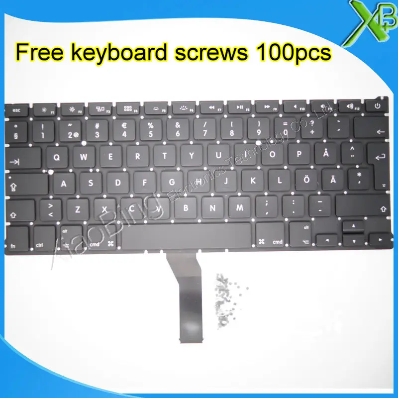 5 шт. --- новая шведская клавиатура SE + 100 винтов клавиатуры для MacBook Air 13 3 &quotA1369 A1466