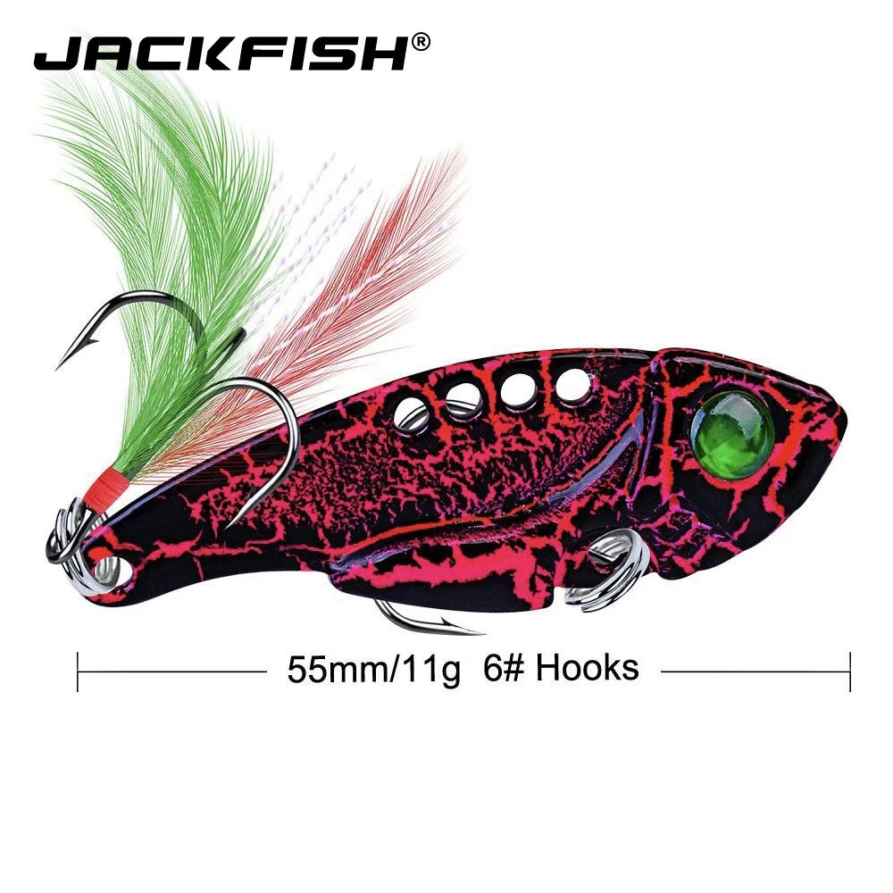 JACKFISH 11 г/55 мм металлическая жесткая Рыболовная Приманка VIB Rattlin погружная