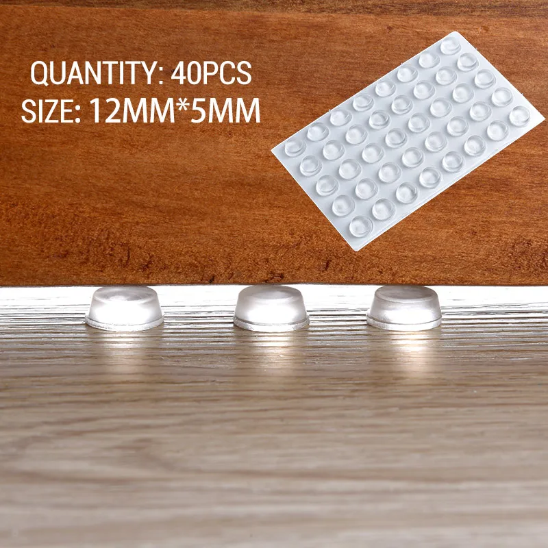 12x5mmx 40pcs NAIERDI 30-80 шт самоклеющиеся Резиновые Буфер Заслонки для шкафа бамперы силиконовые мебельные накладки Подушка Защитная фурнитура - Цвет: 12x5mmx 40pcs
