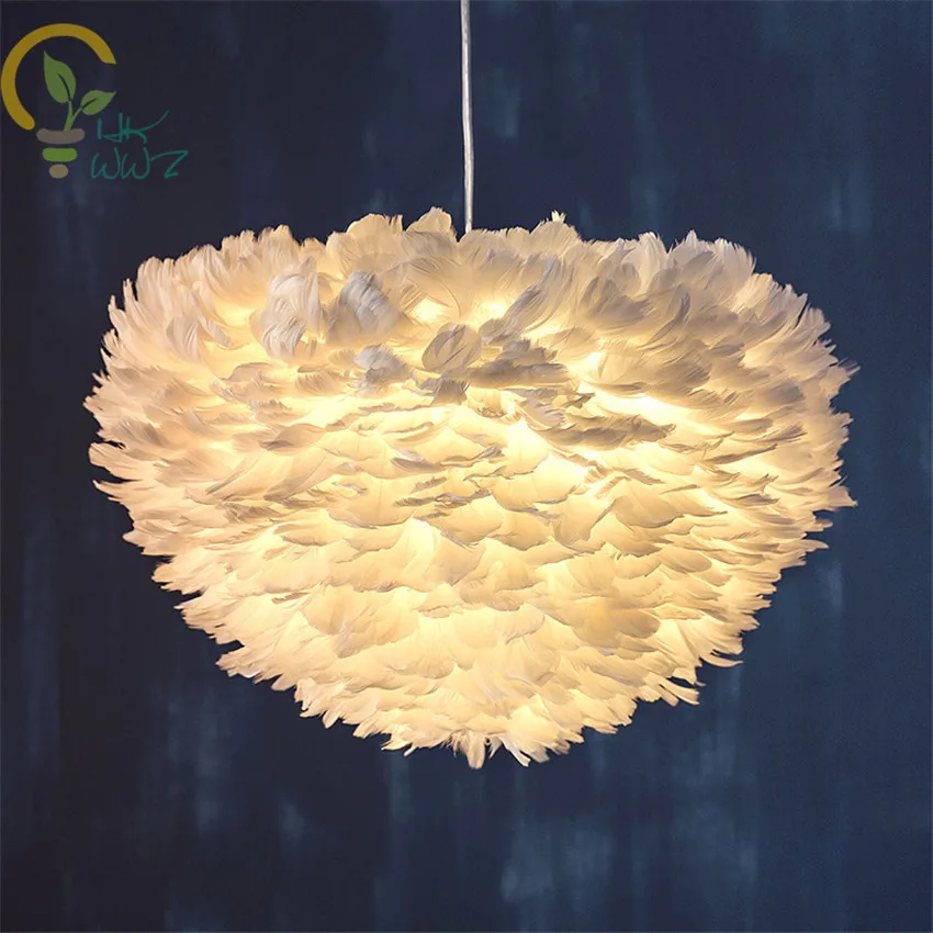 

Modern Led Pendant Light Romantic Dreamlike Feather Droplight Bedroom Hanging Lamp Lamparas E27 110-240V