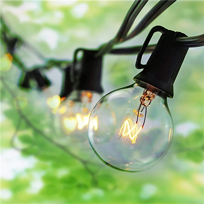 ORAOKO струнные огни прозрачные колбы G40 Guirnalda Luces Decorativas для праздника Рождество
