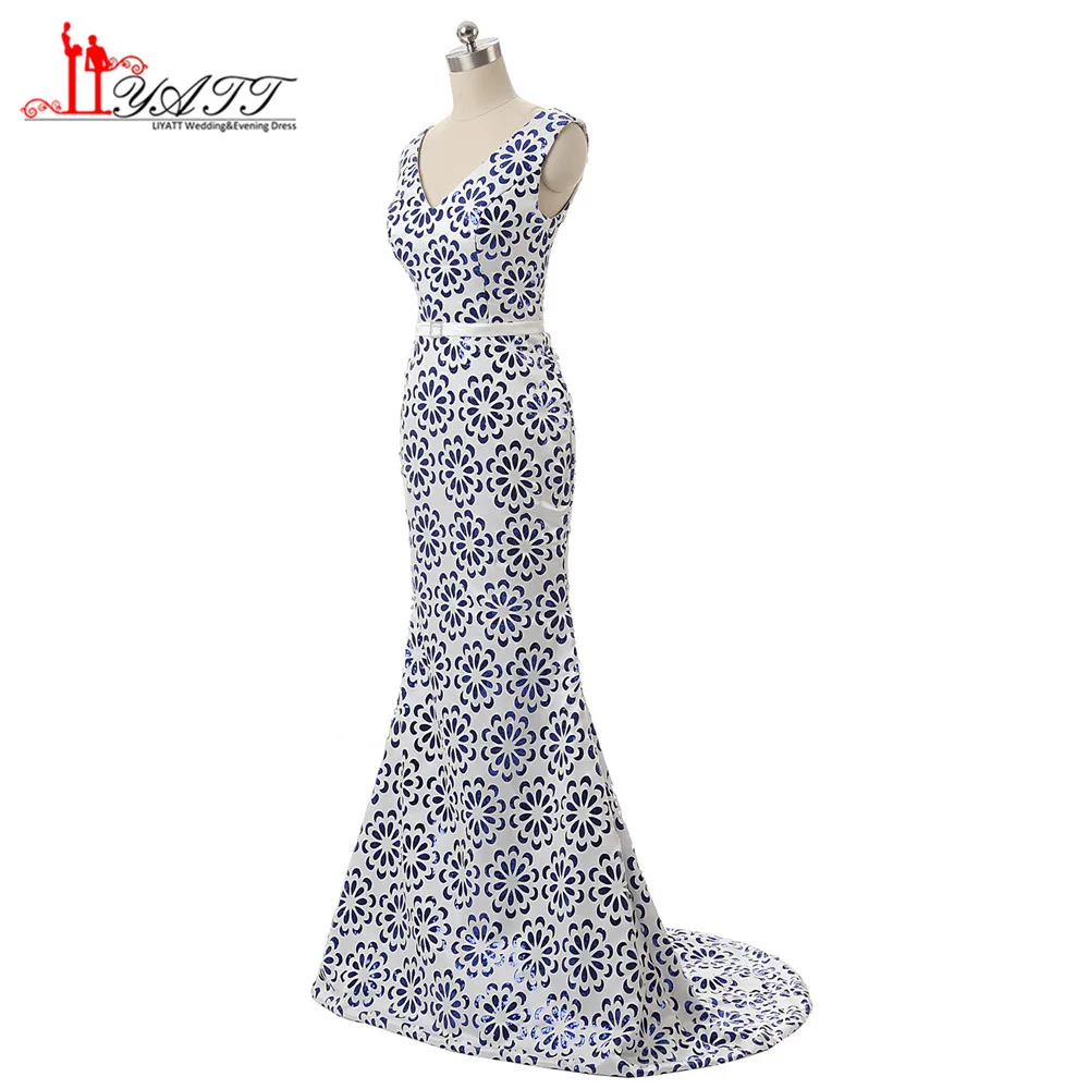 2017 г. винтажные элегантные атласные вечернее платье русалки блесток бязь длинное