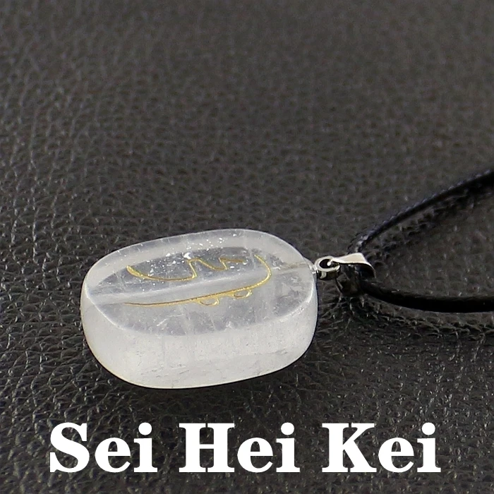 Sei Hei Kei 03 Горячая Распродажа энергетические символы рейки целебные камни амулеты и талисманы натуральные ювелирные изделия с кристаллами колье ожерелья подвески - Окраска металла: Sei Hei Kei 03