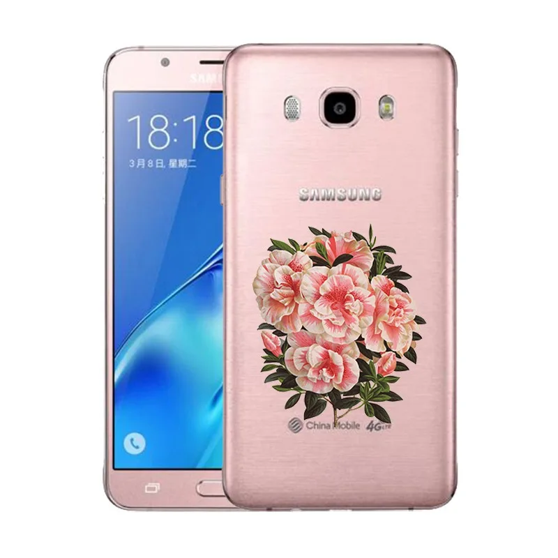 QMSWEI Soft Tpu Clear Phone Case For Samsung Galaxy A3 A5 2016 2017 prime J1 J2 J3 J5 J7 Flower Flora Print Cover Free shipping |