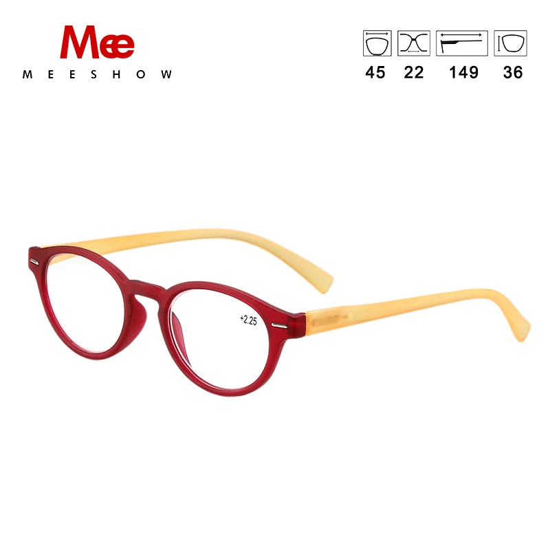 Red Meeshow очки для чтения кошачьи глаза круглые очки женские классические с диоптрией французская концепция пресбиопии+ 1,25+ 1,75 1330 красный - Цвет оправы: Red
