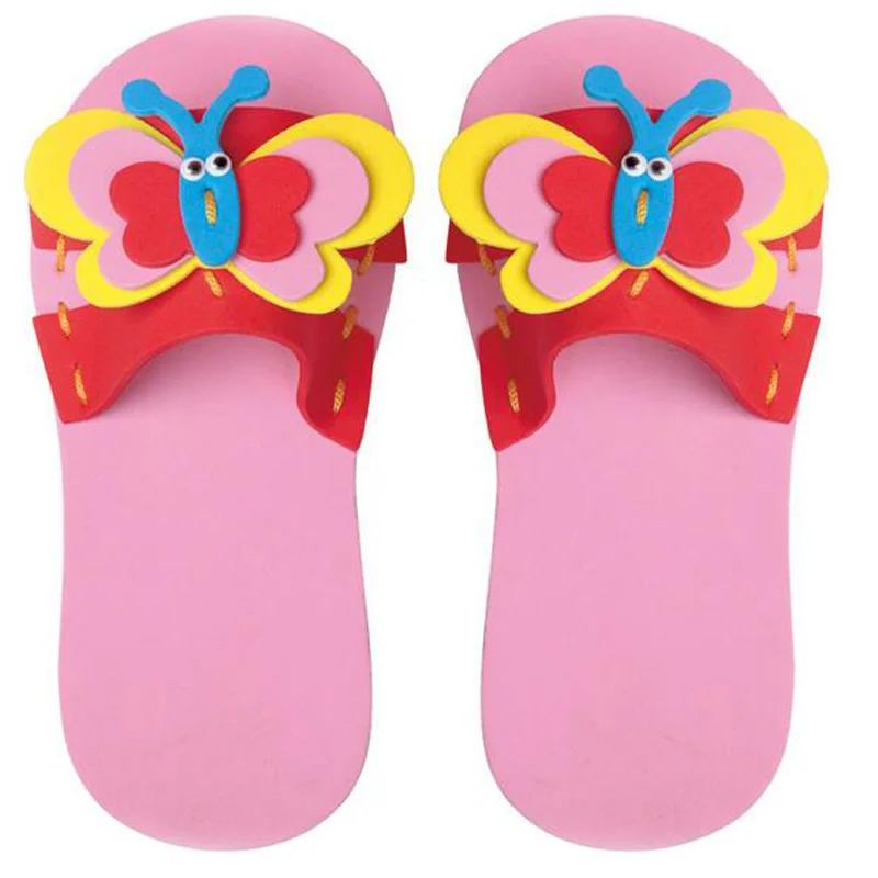 1 шт Красочные Креативные детские тапочки ручной работы EVA материал детский сад