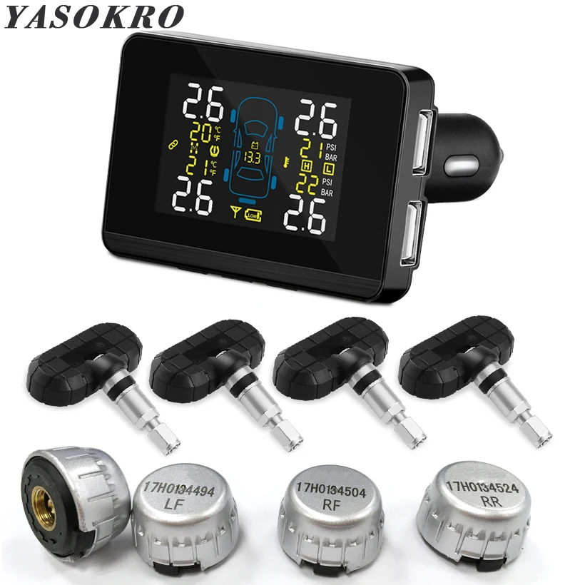 Автомобильная TPMS система контроля давления в шинах прикуриватель цифровой