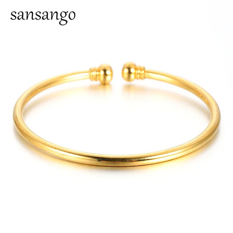 Круглые золотистые и медные браслеты 1 шт. классические женские Украшения