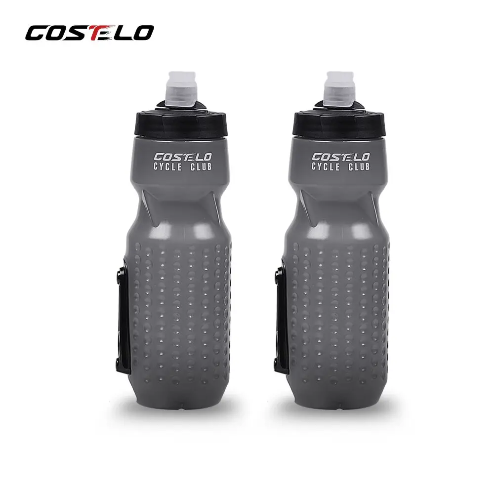 Grey 2 pcs Инновационное Costelo магнитное крепление для велосипедной бутылки, держатель для велосипедной бутылки для воды, Спортивная бутылка для воды, 710 мл, фляжка для прессования - Цвет: Grey 2 pcs
