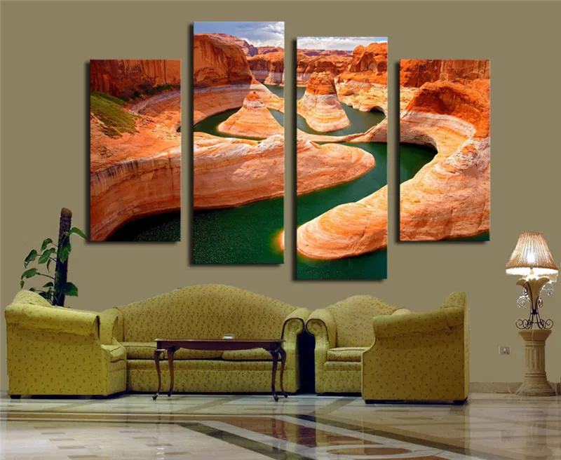 

Grand Canyon National Park 4 Panels Wall Art Canvas Paintings Wall Decorations for Home Artwork Giclee Wall Artwork Home Decor