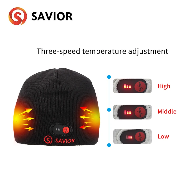 Savior battery hat for winter outdoor sports keep warm heat therapy quick heating head protect 3 levels control unisex gift Hot|hats for|hat