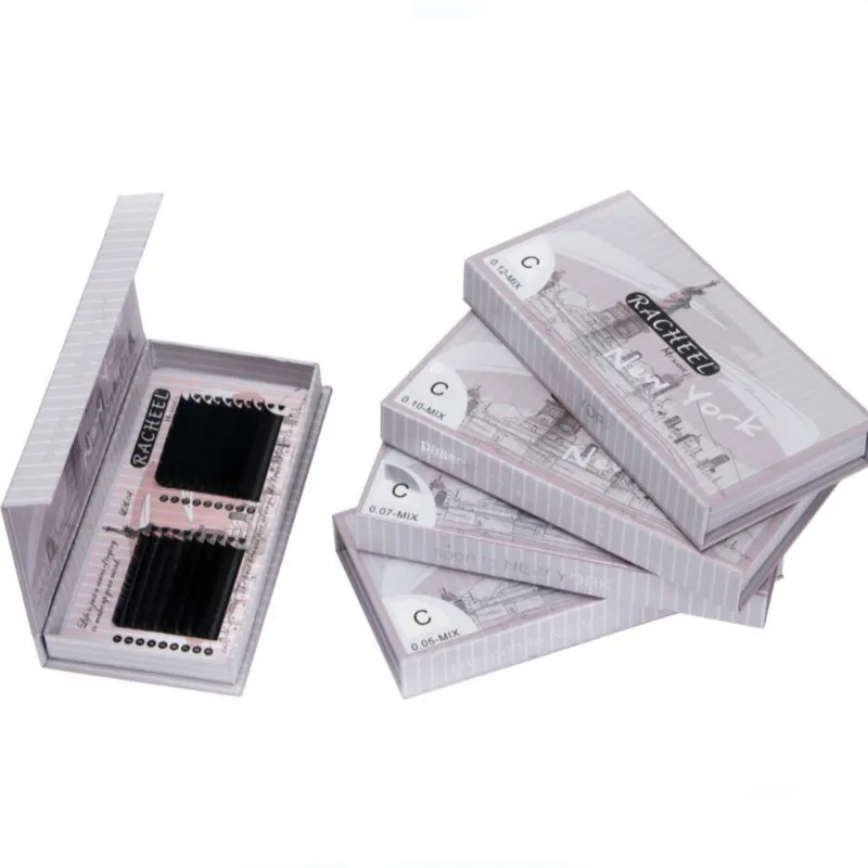 Thickness C/D Mink Eyelash Mix Length Dark Blue Natural Soft Silk Eye Lashes 18 Row 3D | Красота и здоровье