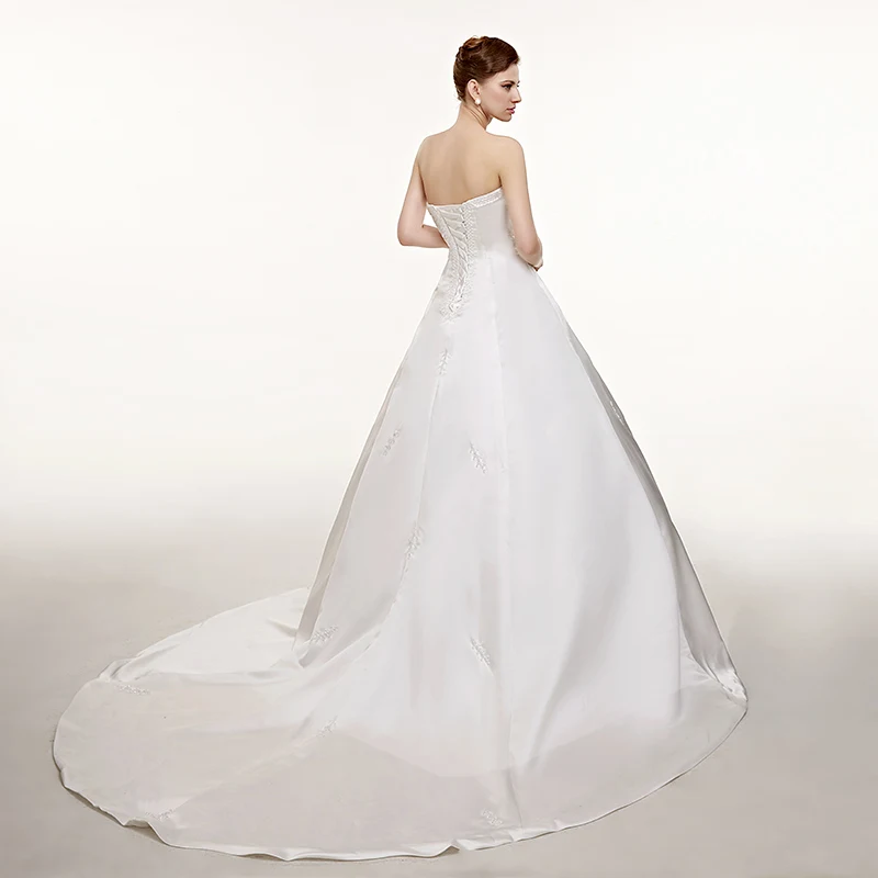 Forevergracedress Винтаж без бретелек Длинные свадебное платье новый Белый сатин с