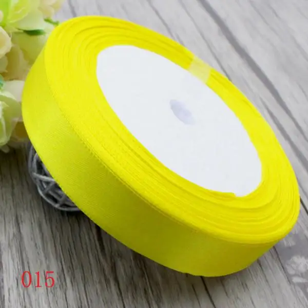 C18 Yellow 1 кг/лот(25 ярдов) 10/12/15/20/25/40 мм сплошной Цвет Рождество атласные ленты для упаковки одежды смычка DIY кружевной отделкой аксессуары U0303 - Цвет: C18 Yellow