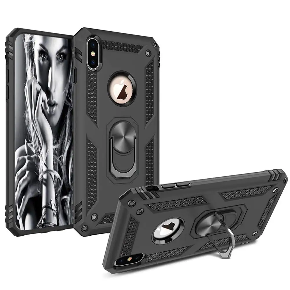 Magnetic Car Finger Ring Shockproof Armor Case For iPhone 11 PRO MAX X XS Max XR 7 8 6 6S Plus Hybrid PC+TPU Rugged Defend Cover |