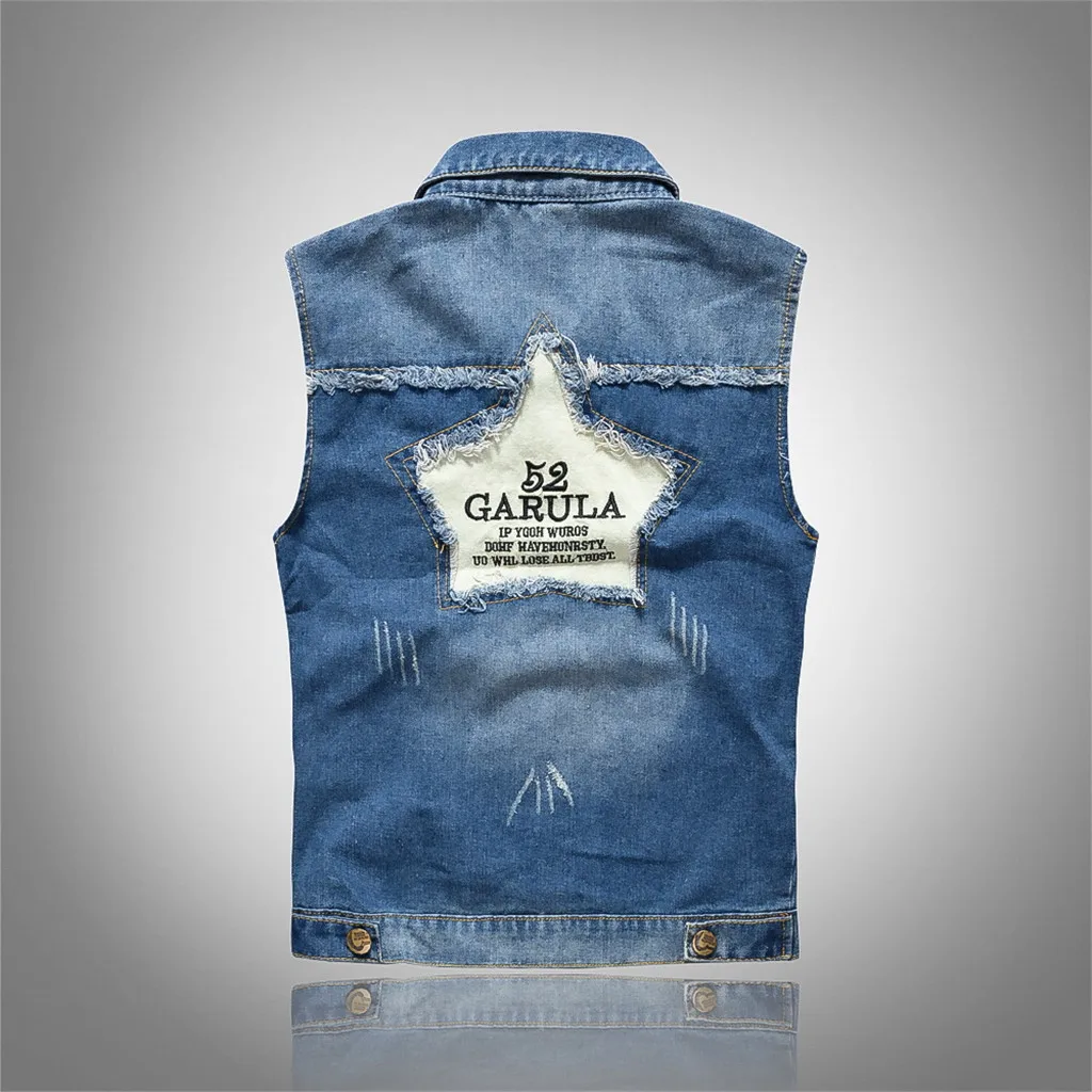 2020 новая джинсовая куртка мужская хип хоп Мужская Ретро модная жилетка