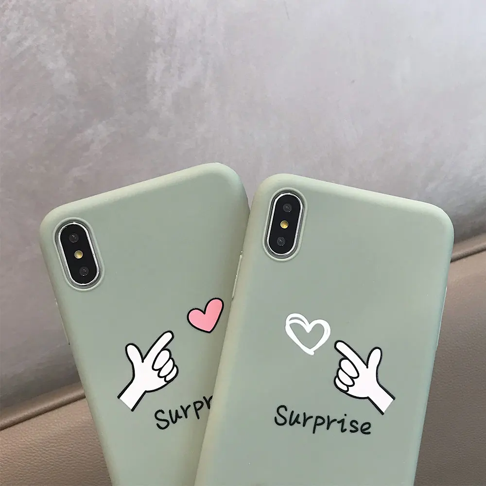 Простой мягкий ТПУ чехол для телефона iPhone 8 Plus 7 X XR XS Xs Max Чехлы влюбленных пар 6S 6