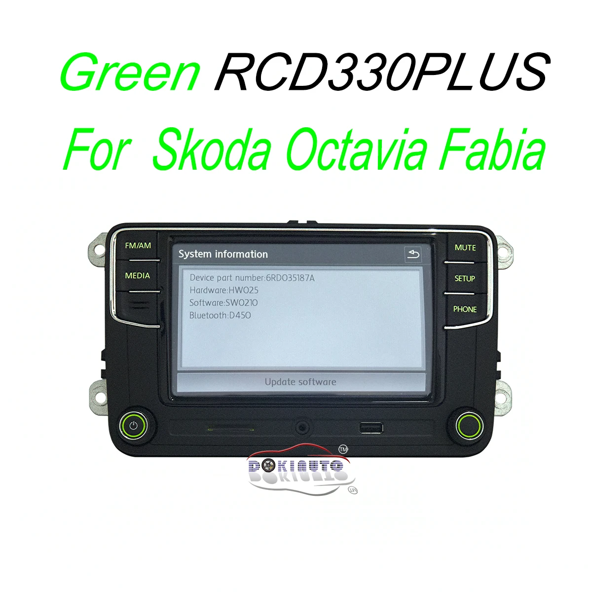 Радио RCD330 Plus с зеленой светильник для Skoda Octavia fabia 6RD035187A|Автомобильные