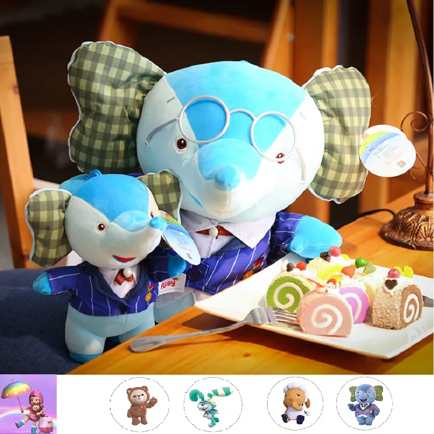 25 см/35 см/45 см Kawaii плюшевый слон семья Радуга рубиновый набивные животные кукла