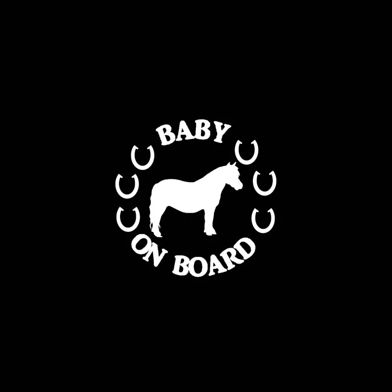 YJZT 13 см * 12 7 виниловая наклейка BABY ON BOARD с изображением мини лошади забавная на
